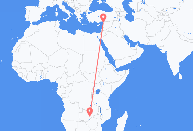 Vuelos de Lusaka a Provincia de Hatay