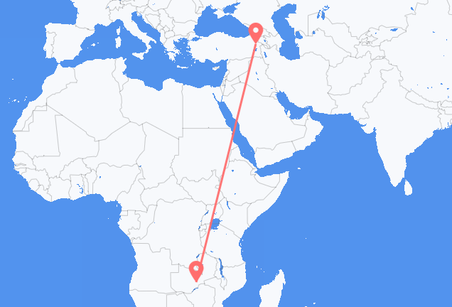 Vuelos de Lusaka a Ağrı merkez