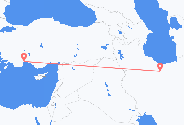 Vols de Téhéran pour Antalya