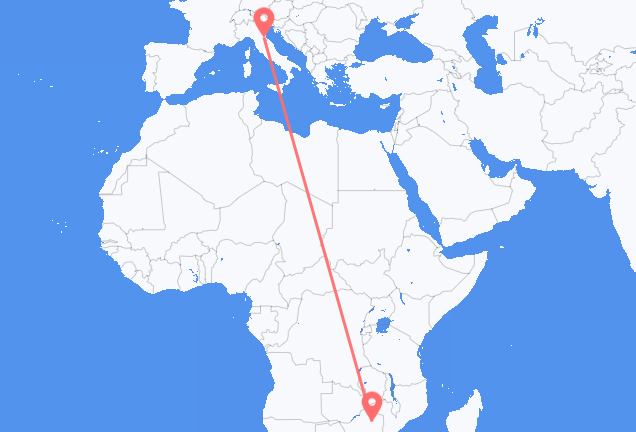 Vols d’Harare, le Zimbabwe pour Forli, Italie