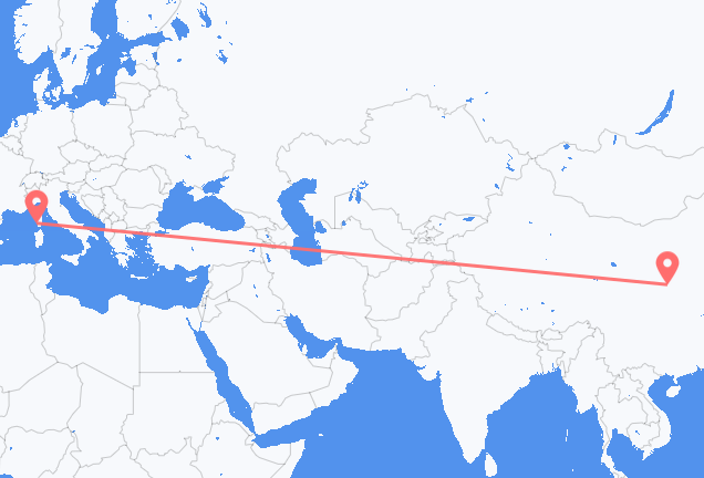 Loty z Xi'an do Ajaccio