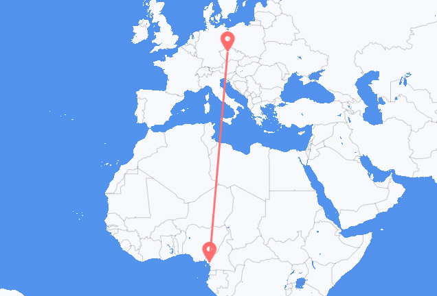 Flyg från Douala till Prag