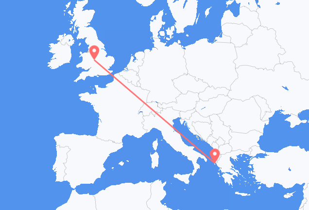 Flyrejser fra Birmingham til Korfu