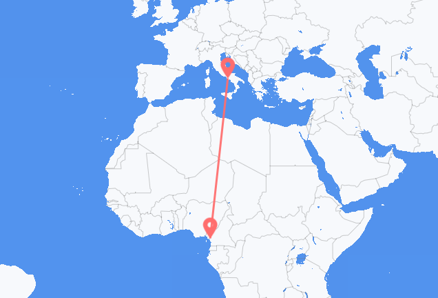 Flyg från Douala till Neapel