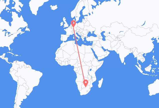 Vluchten van Gaborone naar Frankfurt