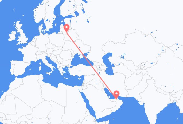 Loty z Al-Ajn, Zjednoczone Emiraty Arabskie do Wilna, Litwa