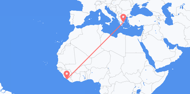 Flyrejser fra Liberia til Grækenland