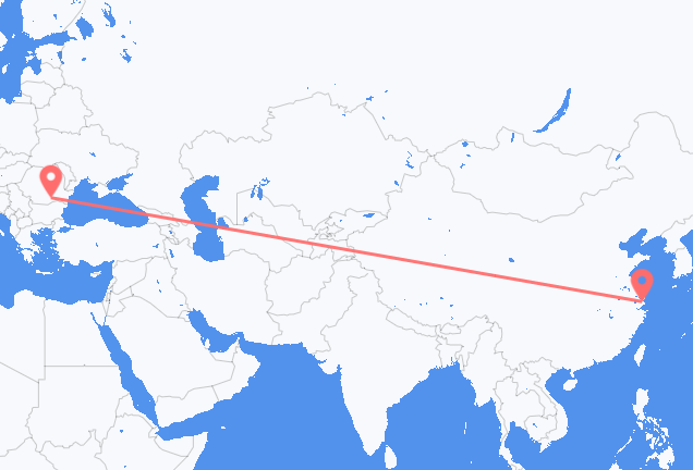 상하이 출발, 부카레스트 도착 항공편