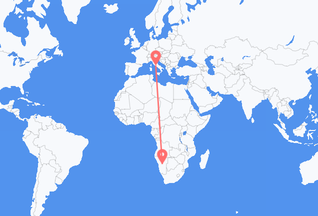 Flyrejser fra Windhoek til Rom