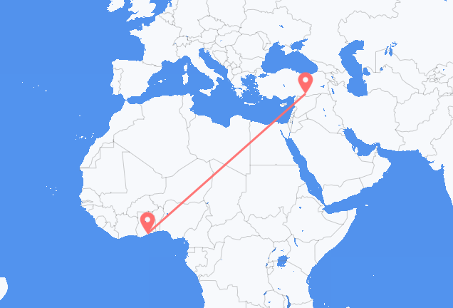 Flyg från Accra till Sanliurfa